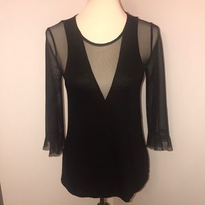 BCBGMAXAZRIA Black and sheer top.